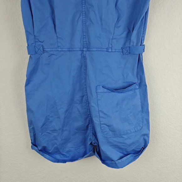 Pistola Nwot PARKER Button Up Short Sleeve Romper In Azure Blue Size XS Women's